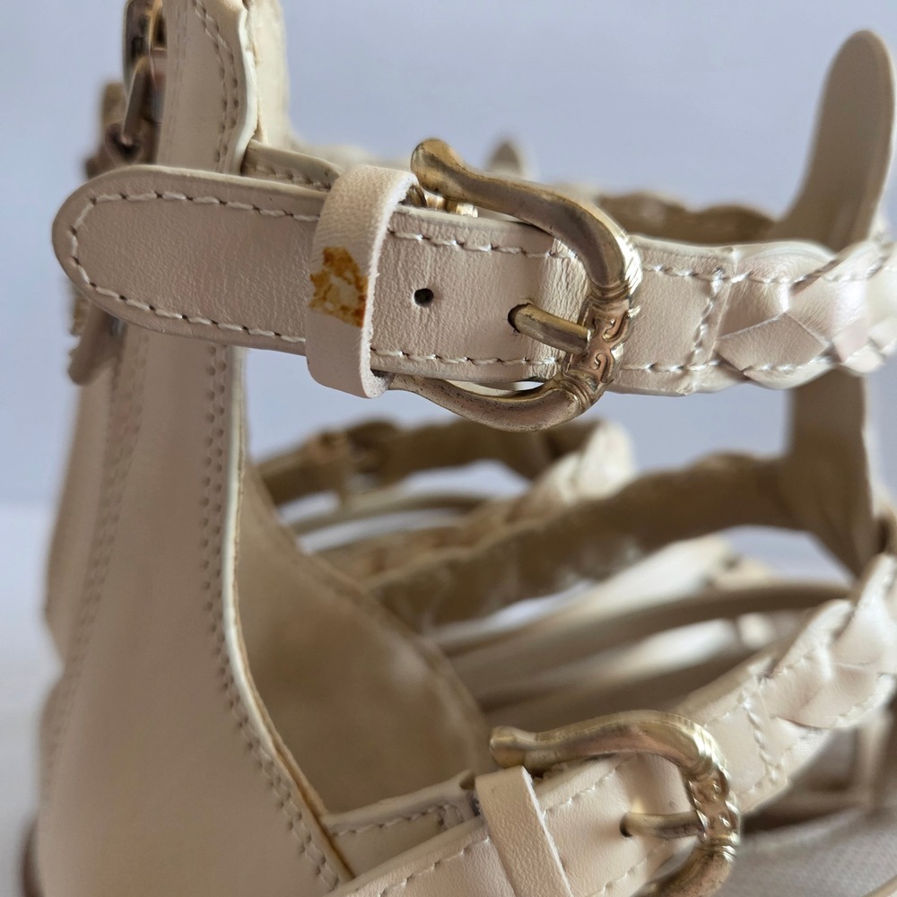 Sam Edelman Women Cream Leather Caged Platform Gladiator Sandals Size 7 NIKKI - Picture 10 of 11